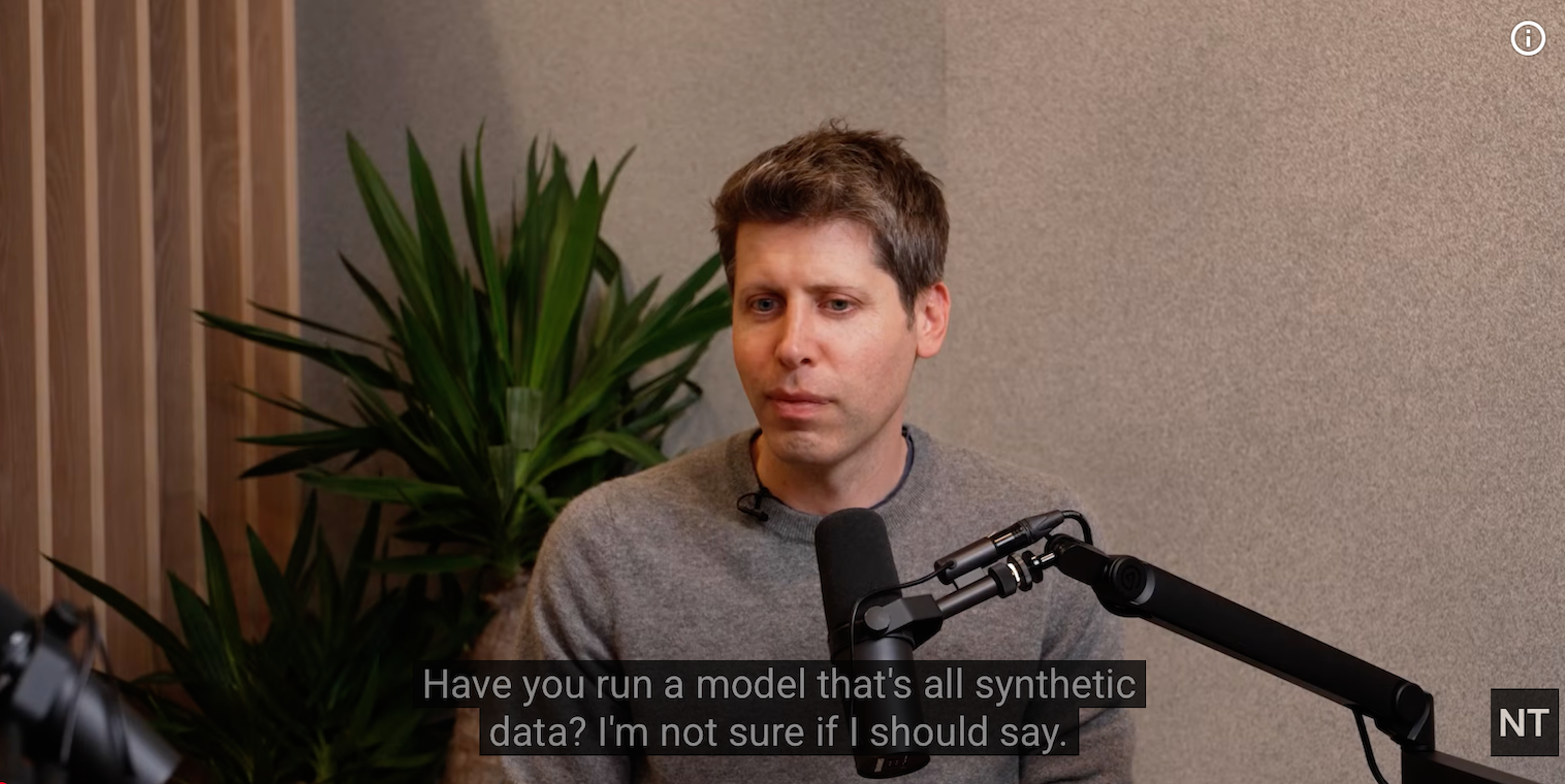 Have you run a model that's all synthetic data? I'm not sure if I should say.